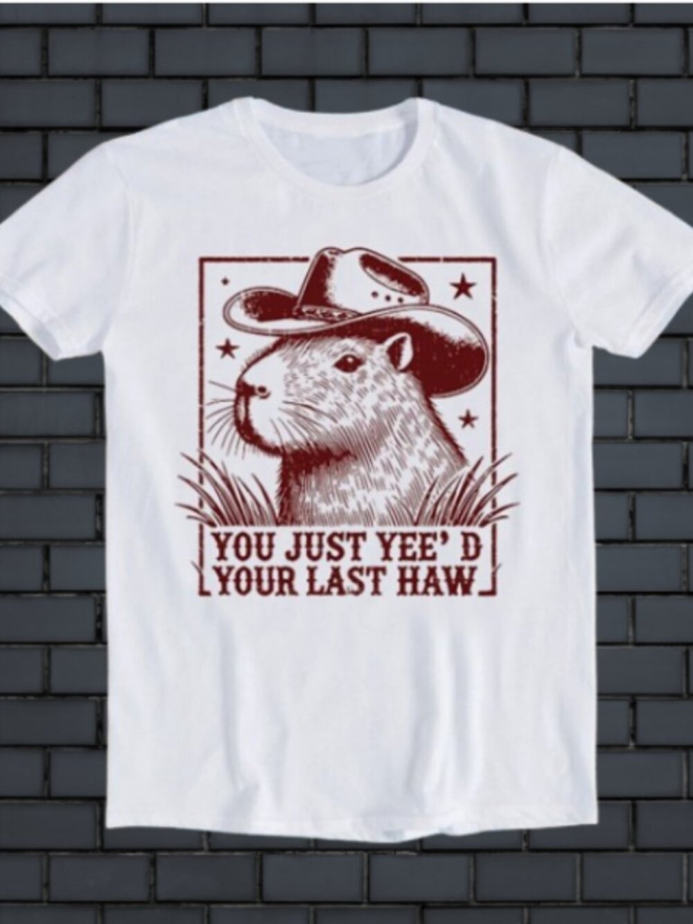 Western Capybara Retro Cowboy Animal T Shirt